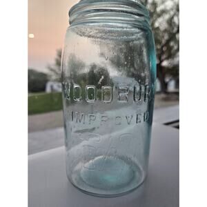 Qt. Woodbury Fancy WGW Monogram Improved Fruit Mason Jar rb#3029